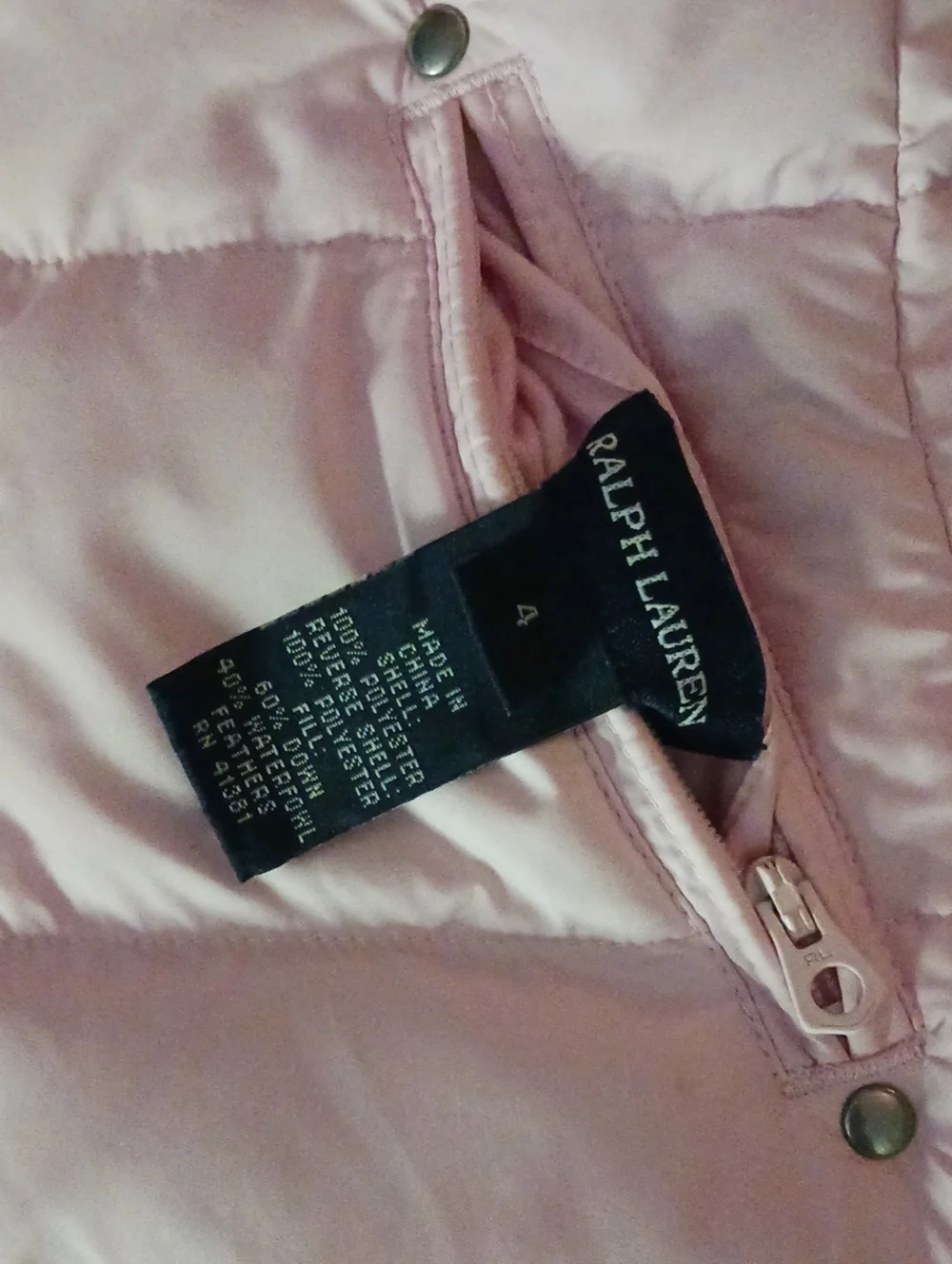Girls Ralph Lauren Pink/Cream Quilted Reversible Puffer Vest